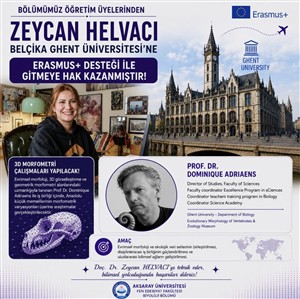 Doç. Dr. Zeycan Helvacı’ya Erasmus+ Desteği